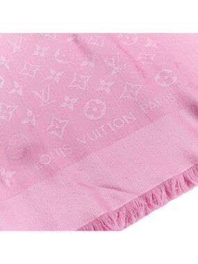 Louis Vuitton Monogram Silk Wool Shawl Pink